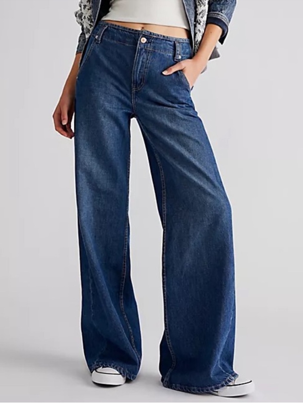 Free People Wide Leg Flare Jeans 28